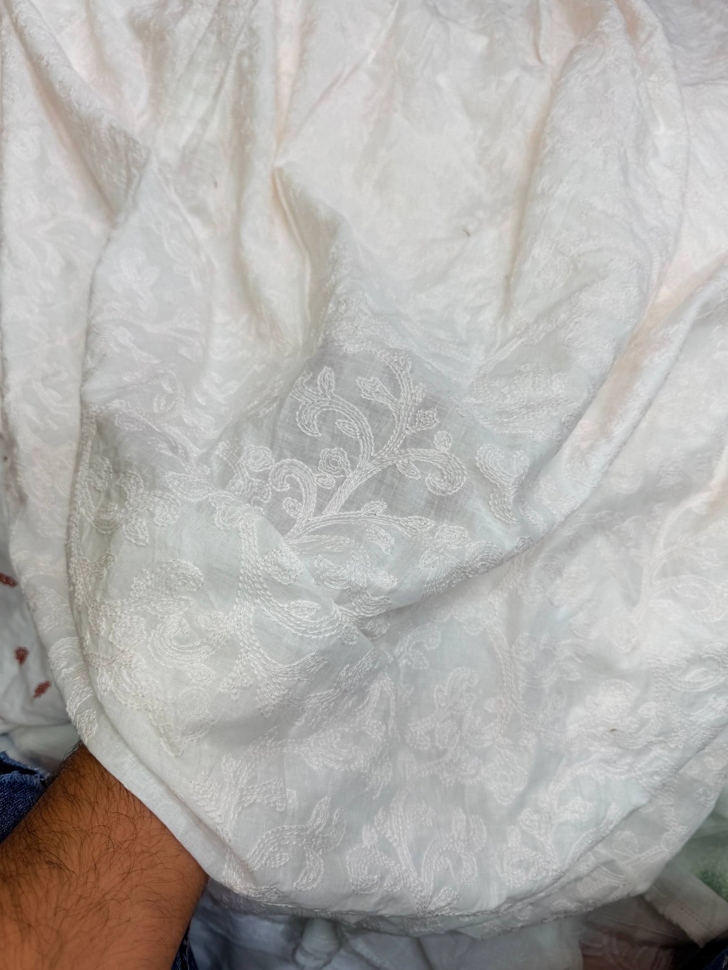 Most Premium Pure Cotton Hakuba Chikankari Fabric (Big WIDTH!!)