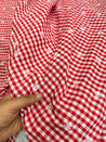 Most Premium Pure Fine Thread Embroidery On Checks Cotton FABRIC (Big WIDTH!!)