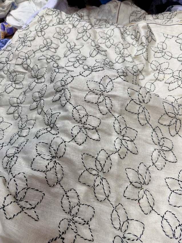 Most Premium Pure Cotton Hakuba Chikankari Fabric (Big WIDTH!!)