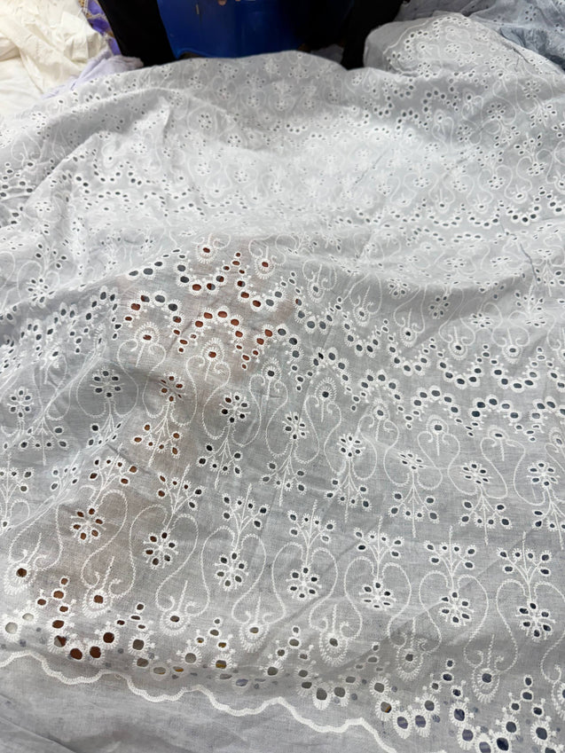 Most Premium Pure Cotton Hakuba Chikankari Fabric (Big WIDTH!!)