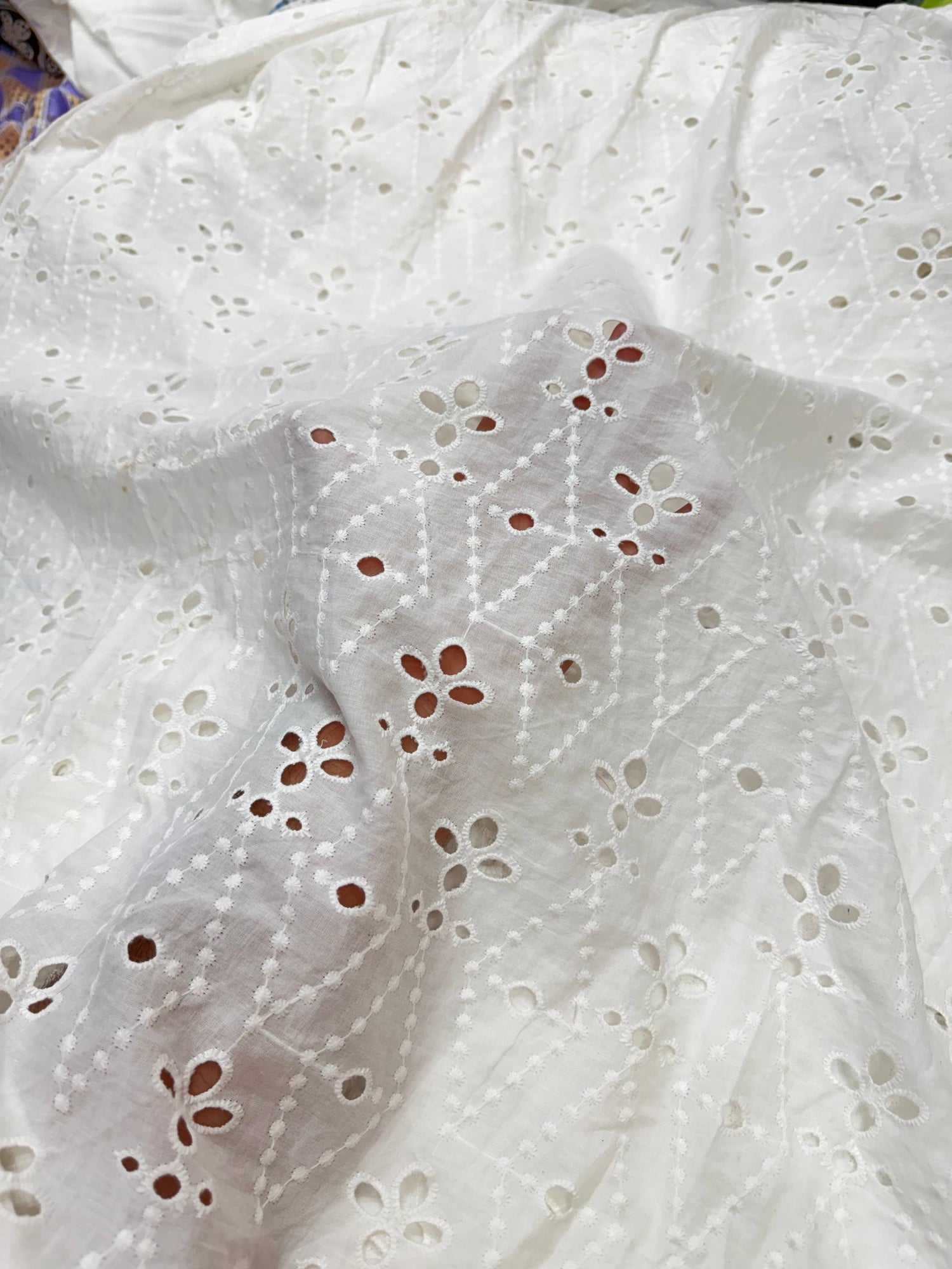 Most Premium Pure Cotton Hakuba Chikankari Fabric (Big WIDTH!!)