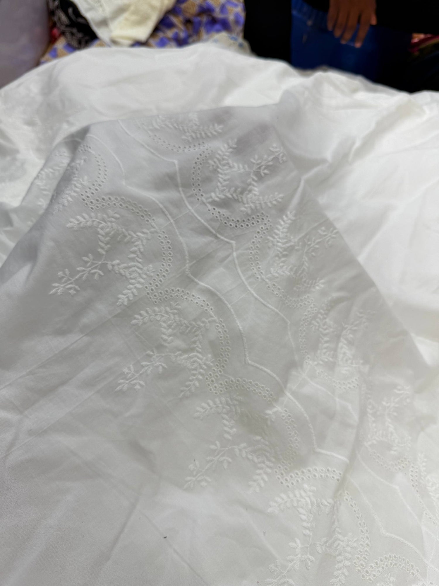 Most Premium Pure Cotton Hakuba Chikankari Fabric (Big WIDTH!!)