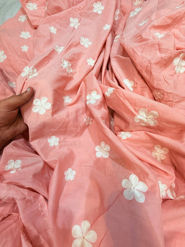 Most Premium Pure Fine Thread Embroidery On Cotton FABRIC (Big WIDTH!!)