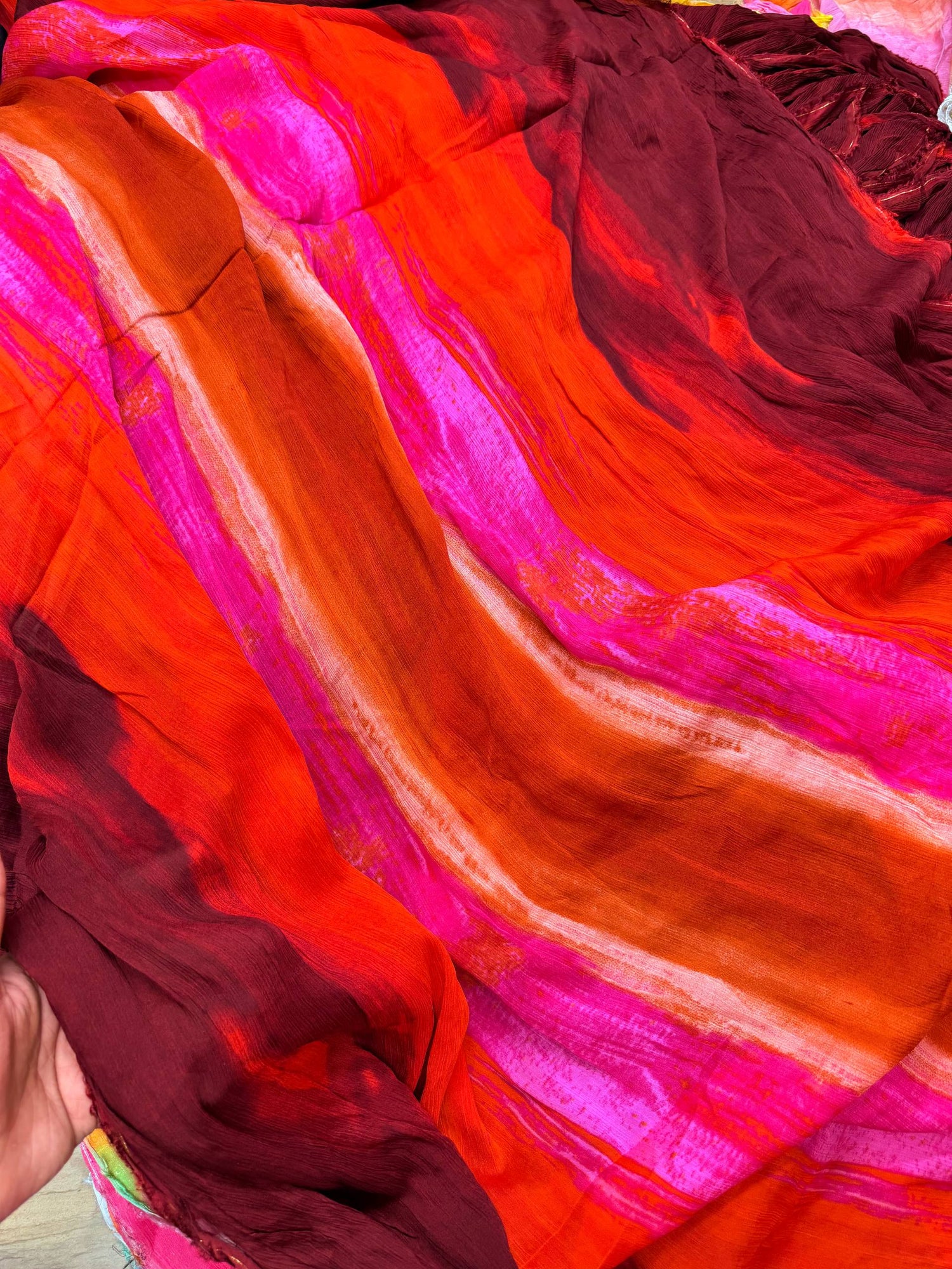 Most Premium Pure Chiffon Chinon FABRIC With Digital PRINTED