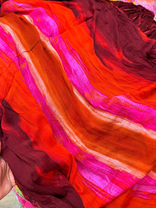 Most Premium Pure Chiffon Chinon FABRIC With Digital PRINTED