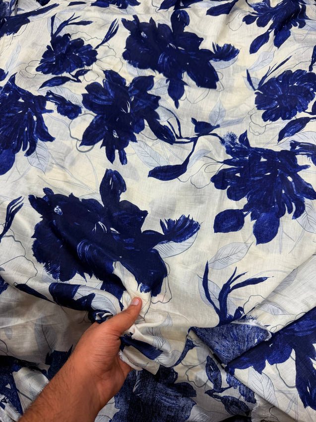 Most Premium BRANDED Pure LINEN Cotton PRINTED FABRIC (Big WIDTH!!)