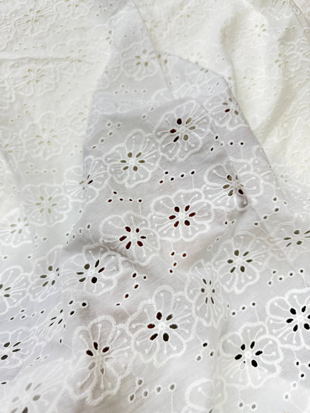 Most Premium Pure Cotton Hakuba Chikankari Fabric (Big WIDTH!!) (Dyeable Also)