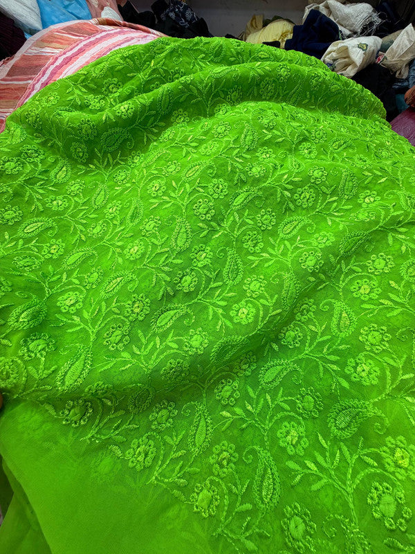 Most Premium Lucknowi Chikankari Work On Georgette FABRIC