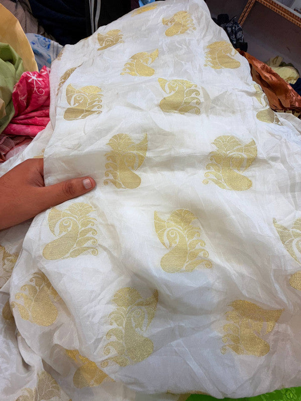 Premium BANARASI Dola Silk Pure DYEABLE Fabric