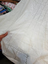Most Premium Pure Linen Cotton Hakuba Work - DYEABLE ALSO (Big Width)