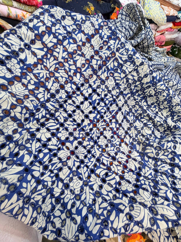 Most Premium Pure Hakuba Chikankari PRINTED Cotton Fabric (Big WIDTH!!)