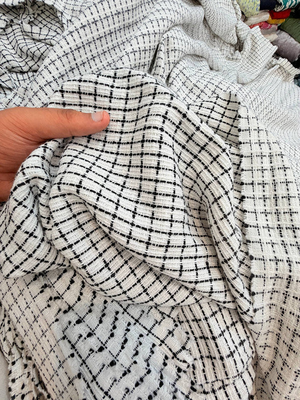 Most Premium Imported Cotton Wool Checks Fabric (Big Width)