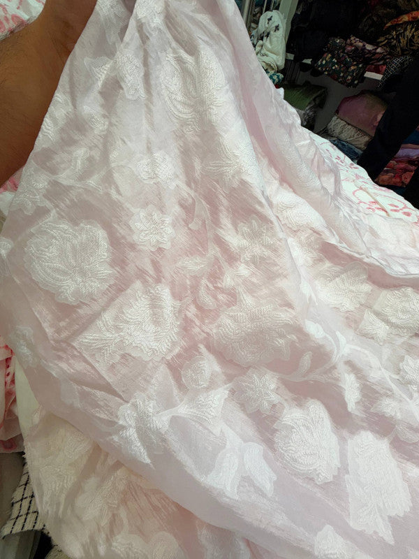 Most Premium Fine Weaving On Pure Organza Silk FABRIC (Big Width)