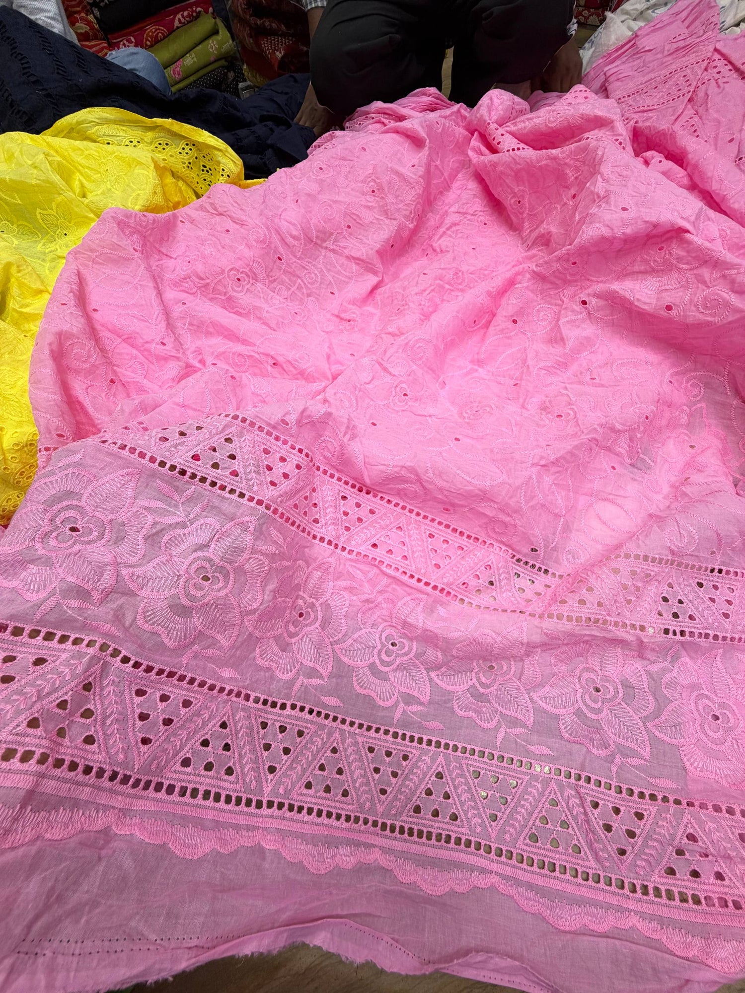 Most Premium Pure Cotton Hakuba Chikankari Fabric (Big WIDTH!!)