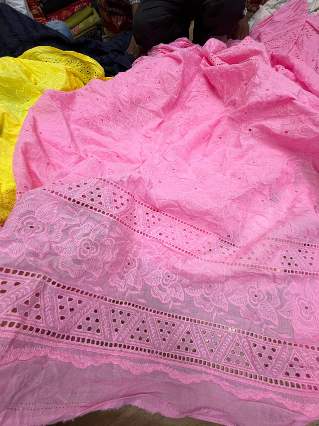Most Premium Pure Cotton Hakuba Chikankari Fabric (Big WIDTH!!)