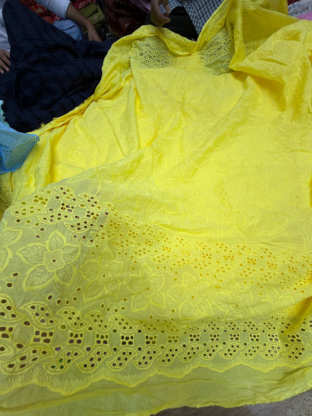Most Premium Pure Cotton Hakuba Chikankari Fabric (Big WIDTH!!)