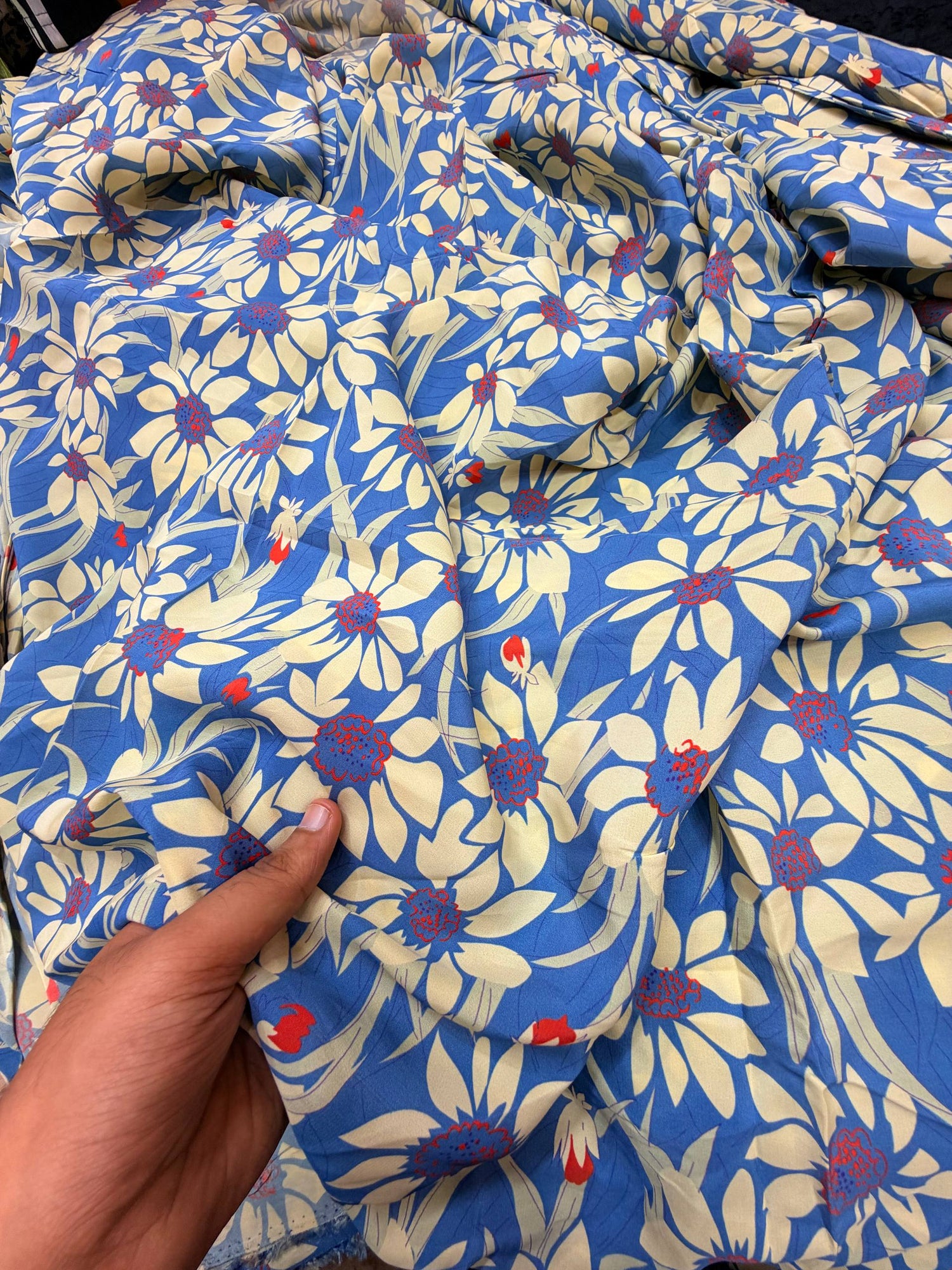 Most Premium BRANDED Pure Natural CREPE PRINTED FABRIC (Big WIDTH!!)