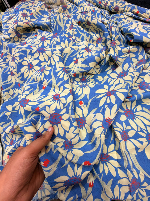Most Premium BRANDED Pure Natural CREPE PRINTED FABRIC (Big WIDTH!!)
