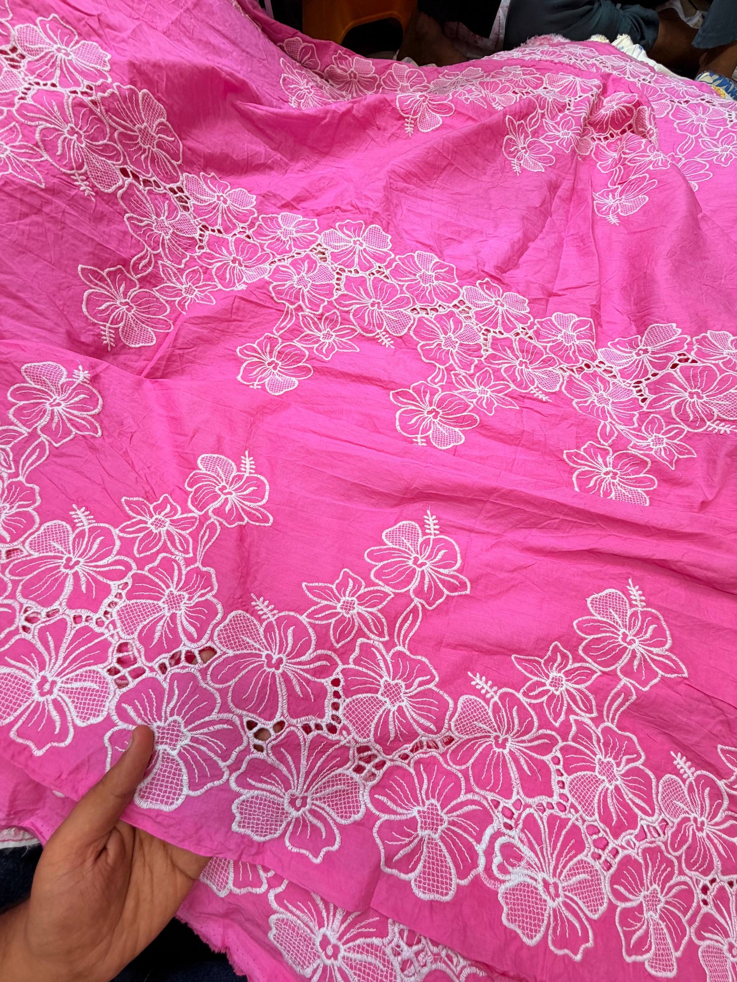 Most Premium Pure Cotton Hakuba Chikankari Fabric (Big WIDTH!!)