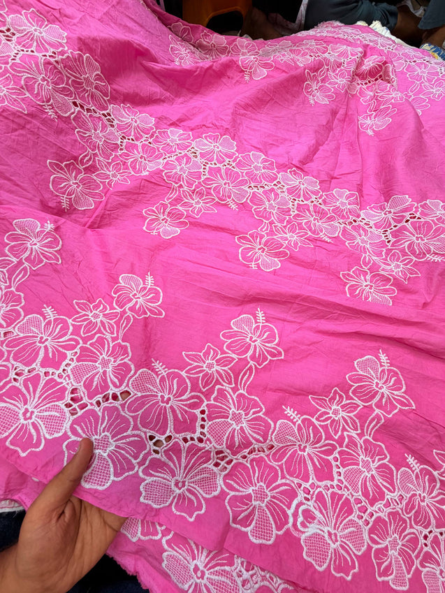 Most Premium Pure Cotton Hakuba Chikankari Fabric (Big WIDTH!!)