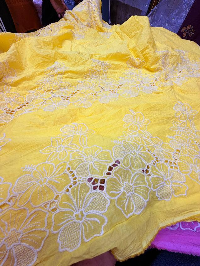 Most Premium Pure Cotton Hakuba Chikankari Fabric (Big WIDTH!!)