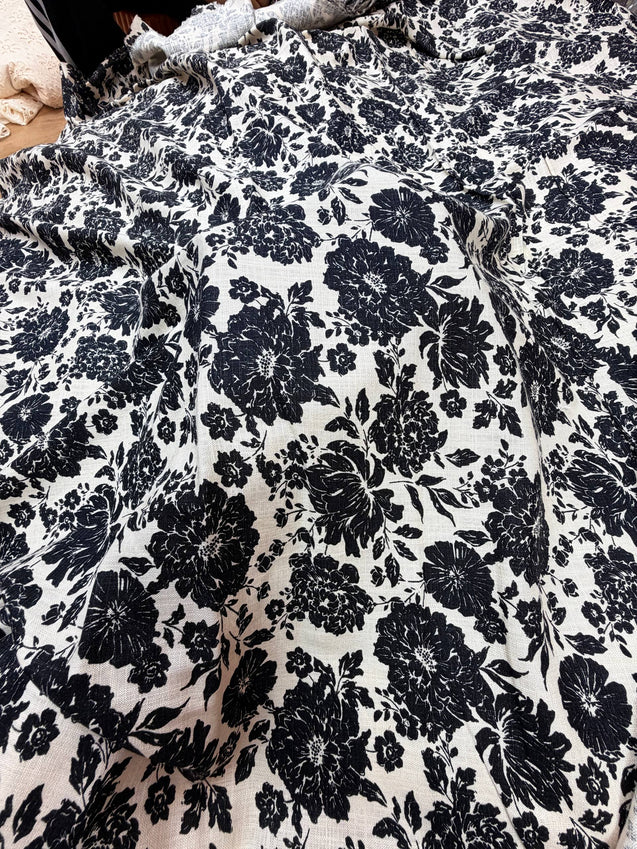 Most Premium BRANDED Pure LINEN Cotton PRINTED FABRIC (Big WIDTH!!)