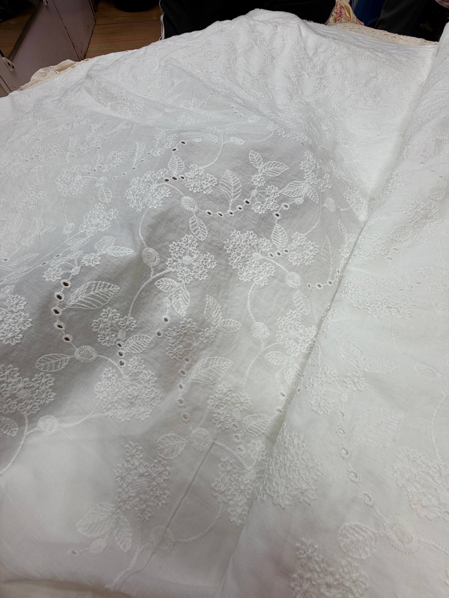 Most Premium Pure Cotton Hakuba Chikankari Fabric (Dyeable Also)