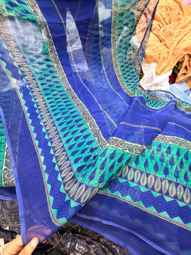 Most Premium Pure Chiffon Chinon FABRIC With Digital PRINTED