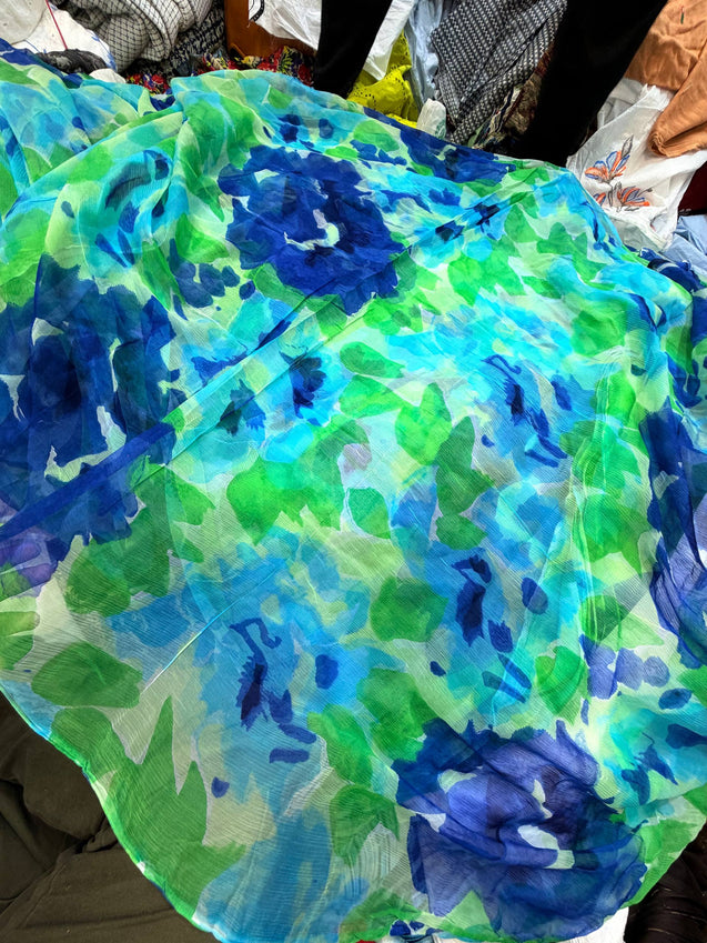 Most Premium Pure Chiffon Chinon FABRIC With Digital PRINTED