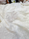 Premium Fine 3D Flower With Chikankari On Pure Cotton FABRIC (Big WIDTH!!) (Dyeable Also)