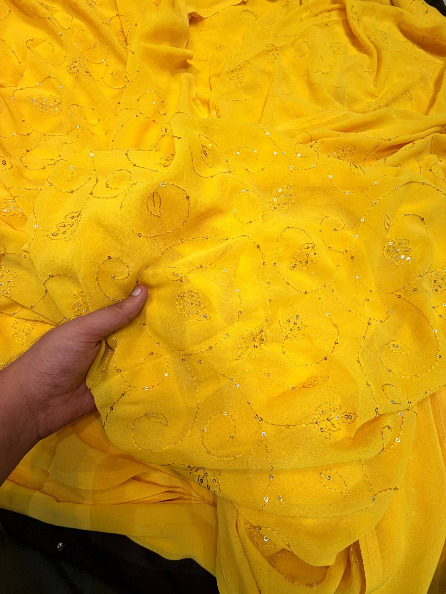 Most Premium Embroidery Pure Georgette FABRIC