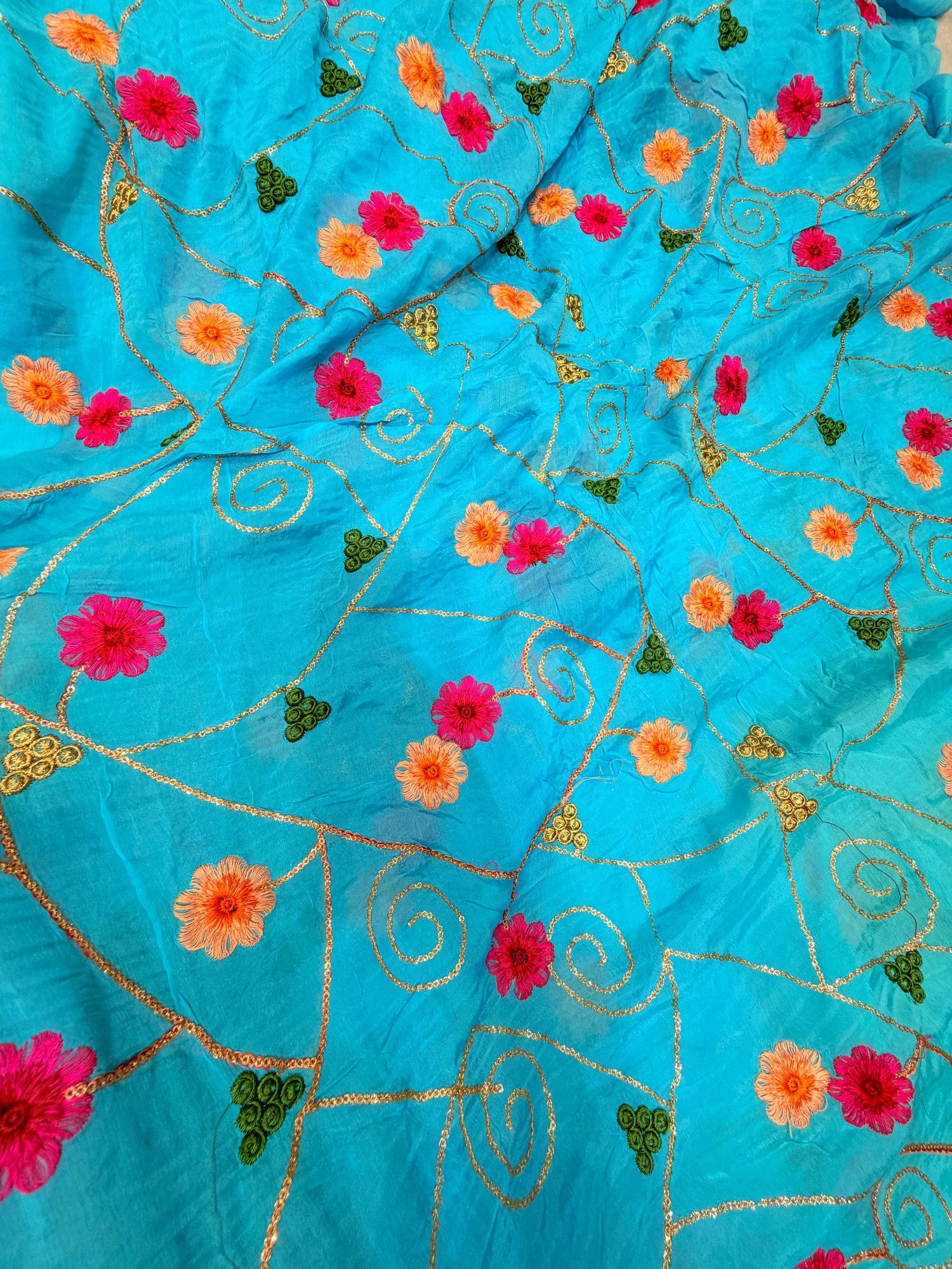 Most Premium Embroidery Pure Chinon Chiffon FABRIC