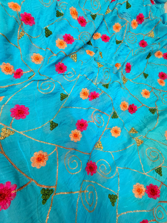 Most Premium Embroidery Pure Chinon Chiffon FABRIC