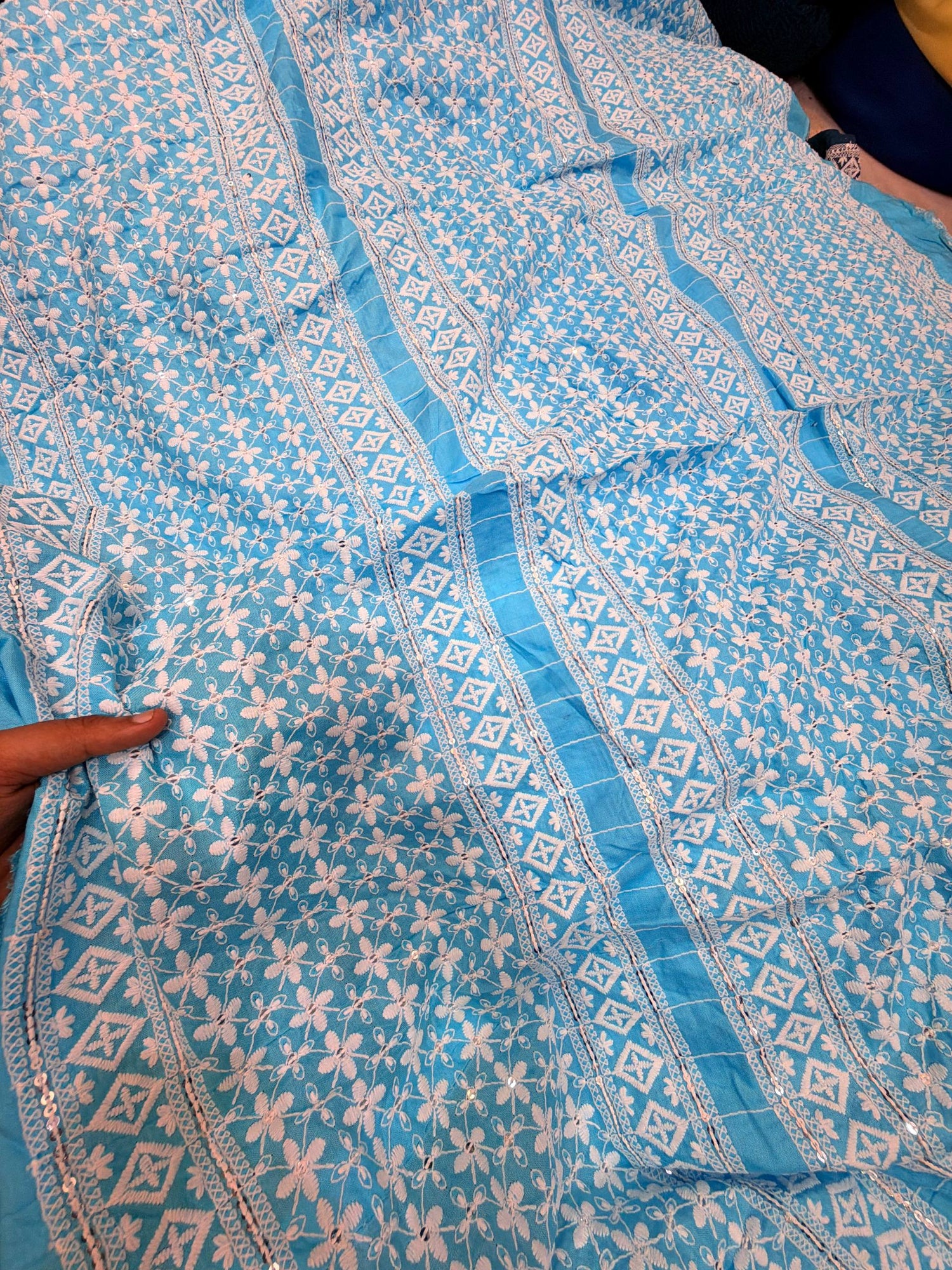 Most Premium Lucknowi Chikankari Work On Cotton FABRIC