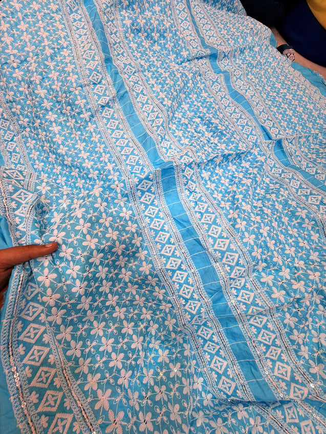 Most Premium Lucknowi Chikankari Work On Cotton FABRIC