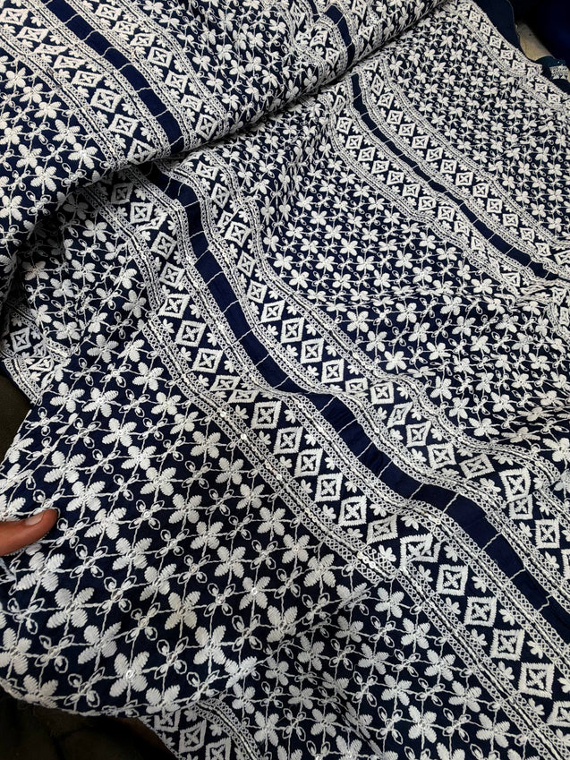 Most Premium Lucknowi Chikankari Work On Cotton FABRIC