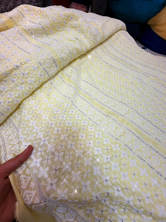 Most Premium Lucknowi Chikankari Work On Cotton FABRIC