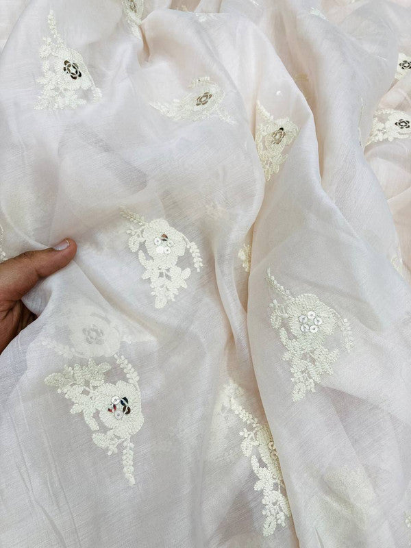 Premium Fine Embroidery On Pure Mul Muslin Cotton FABRIC (Big WIDTH!!)