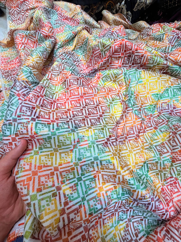 Most Premium Pure Pashmina Meena Weaving FABRIC (Dyeable Also)