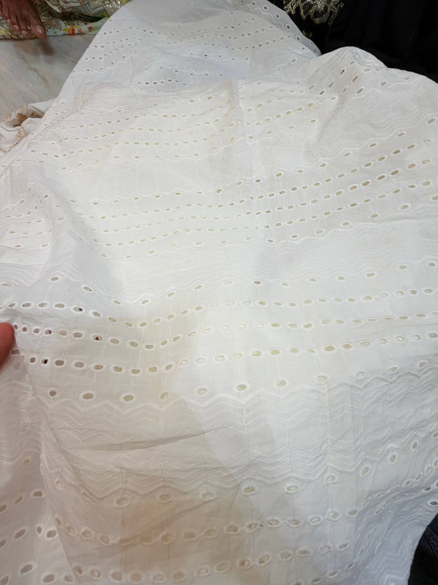 Most Premium Pure Cotton Hakuba Chikankari Fabric (Big Width) (Dyeable Also)