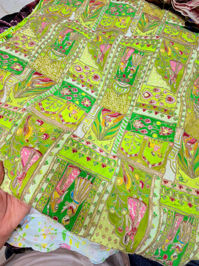 Most Premium RAJA RANI Design On Natural Crepe FABRIC