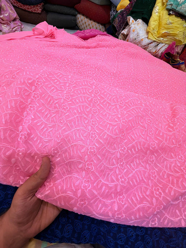 Most Premium Lucknowi Chikankari Work On Georgette FABRIC