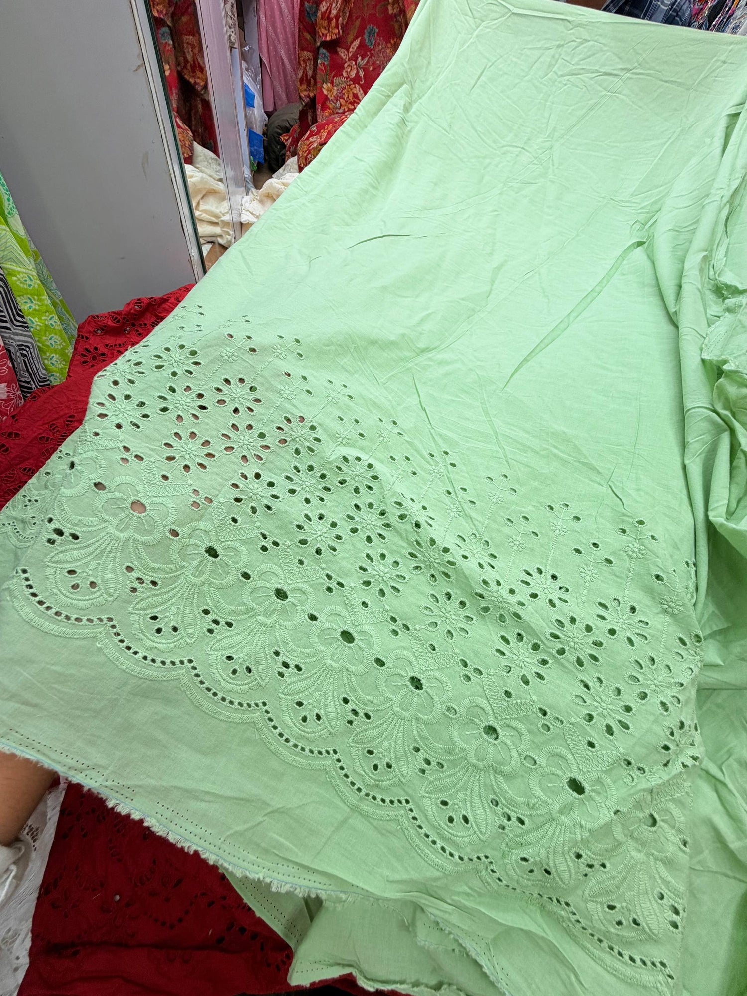 Most Premium Pure Cotton Hakuba Chikankari Fabric (Big WIDTH!!)