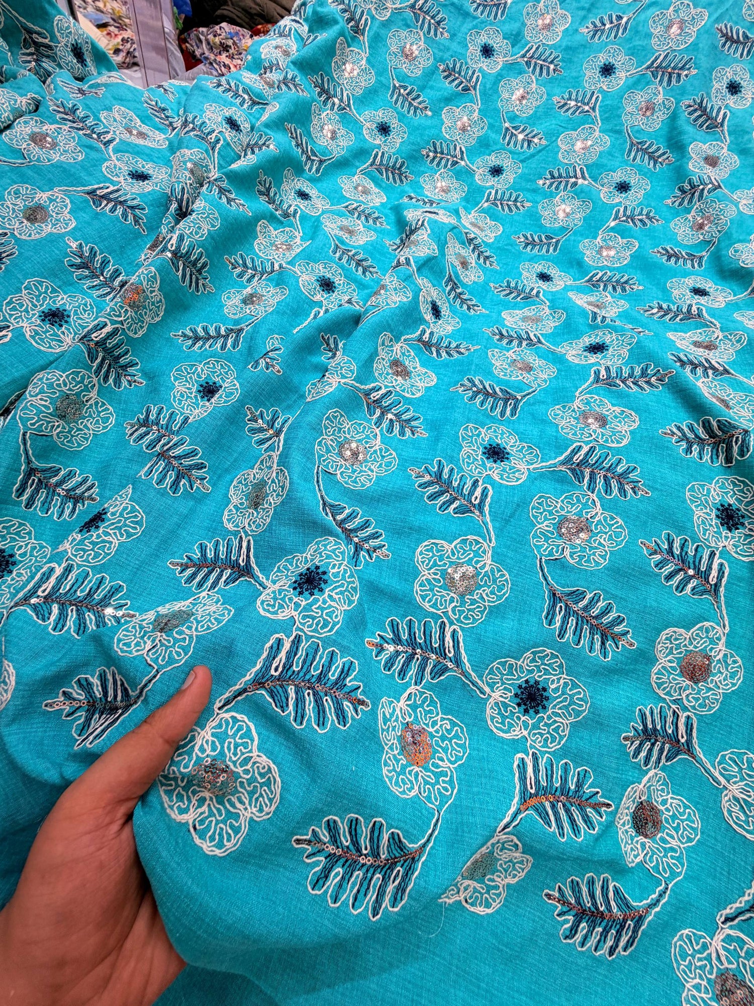 Most Premium Pure Cotton Hakuba Chikankari Fabric (Big WIDTH!!)