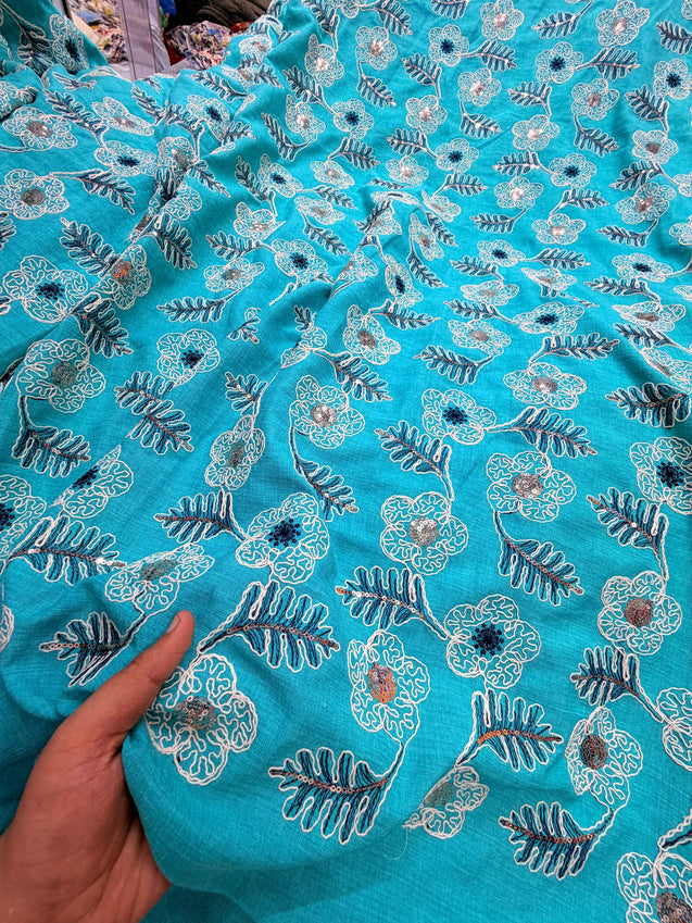 Most Premium Pure Cotton Hakuba Chikankari Fabric (Big WIDTH!!)