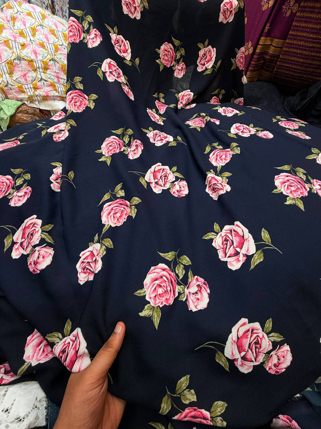 Most Premium Pure Double Georgette PRINTED FABRIC (Big WIDTH!!)
