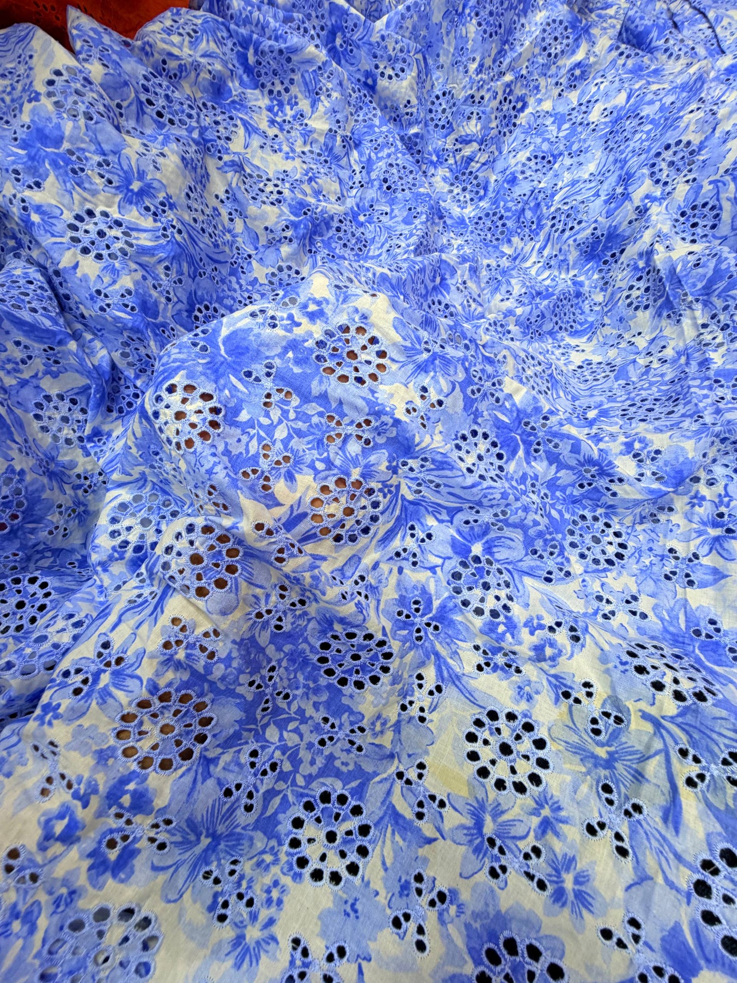 Most Premium Pure Mul Cotton Hakuba Chikankari Printed Fabric (Big WIDTH!!)