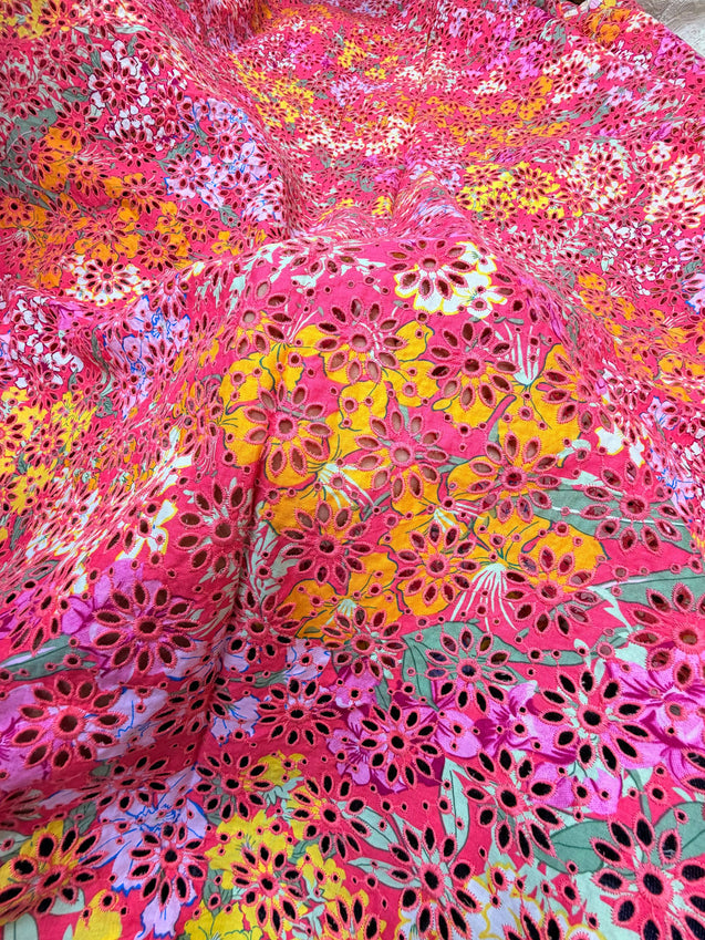 Most Premium Pure Mul Cotton Hakuba Chikankari Printed Fabric (Big WIDTH!!)