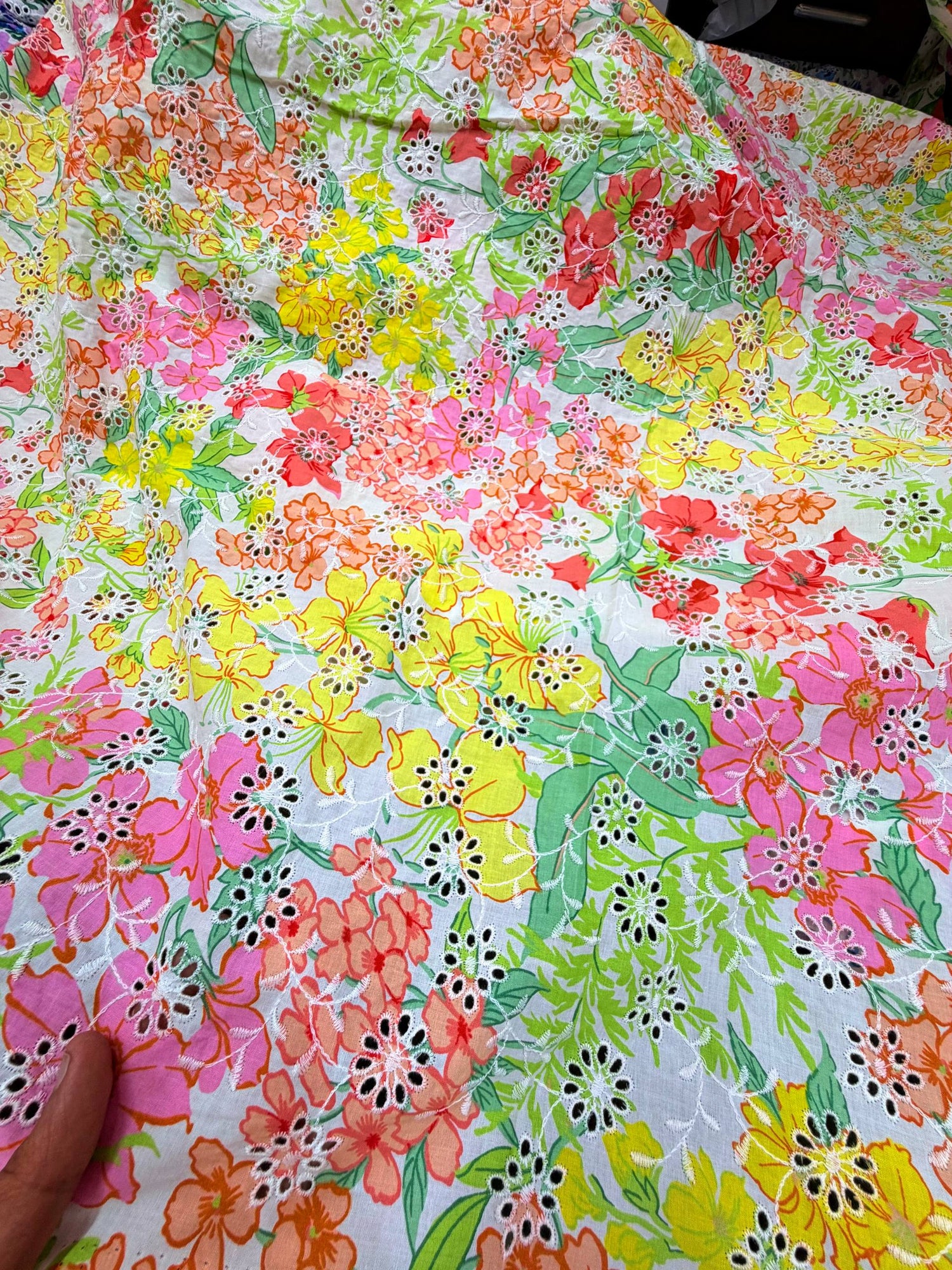 Most Premium Pure Mul Cotton Hakuba Chikankari Printed Fabric (Big WIDTH!!)