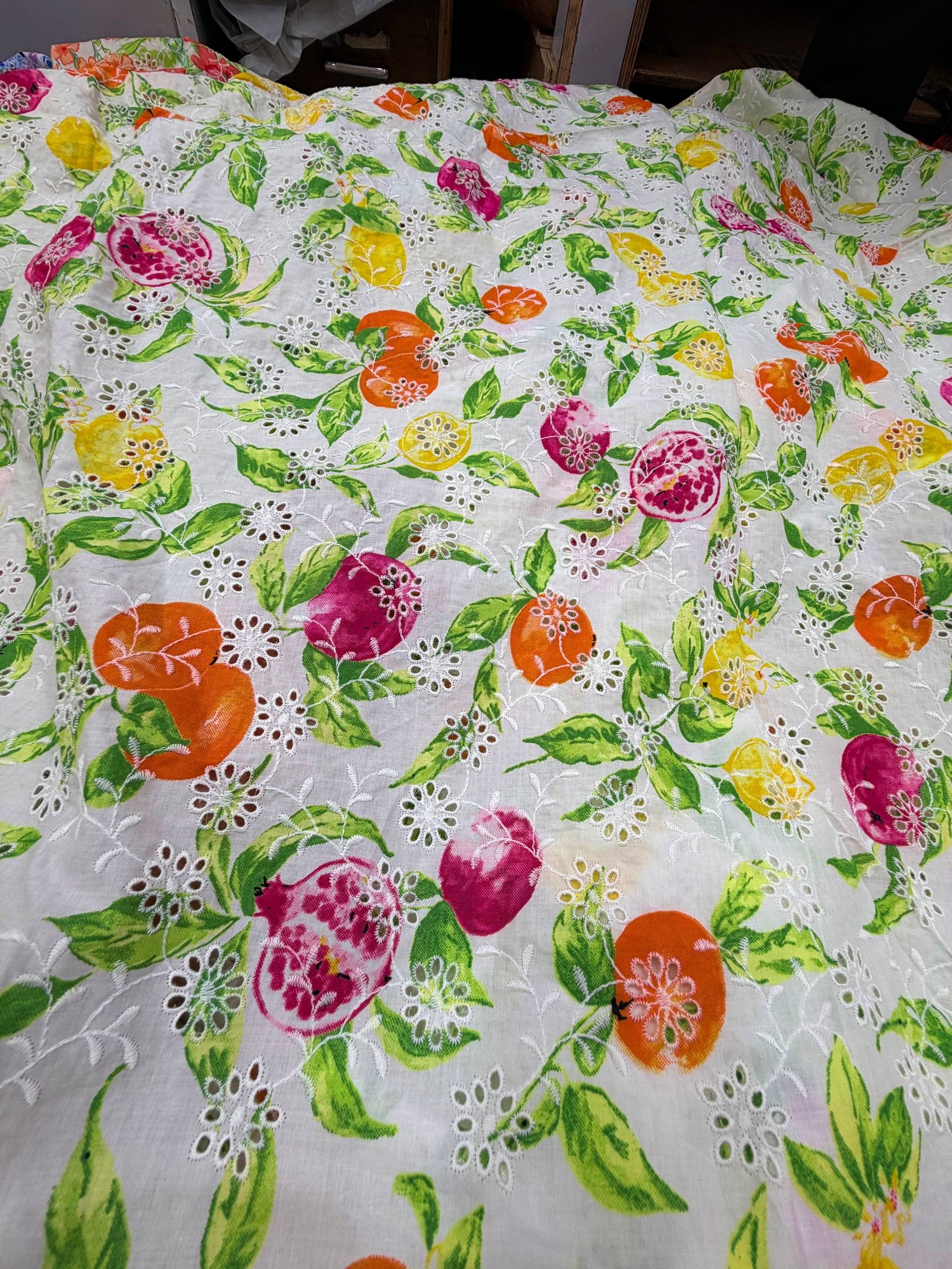 Most Premium Pure Mul Cotton Hakuba Chikankari Printed Fabric (Big WIDTH!!)